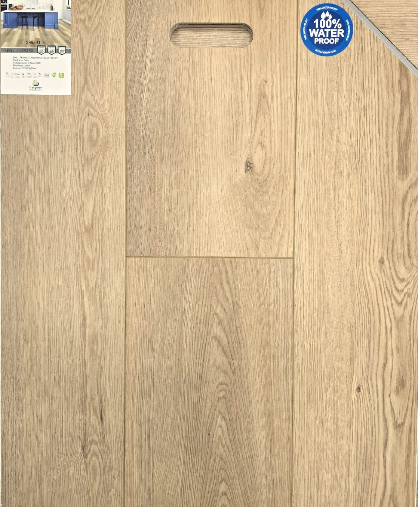 589531-5 EVERGREEN 6.5mm Drop Lock SPC 9" Luxury Vinyl