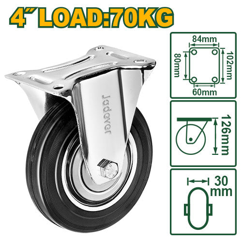 4"X154lb Rubber Rigid caster wheel (JDJL3341)