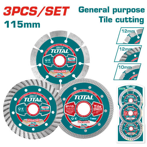 3PcsX4-1/2" Diamond Blades combo set (TAC2136115)