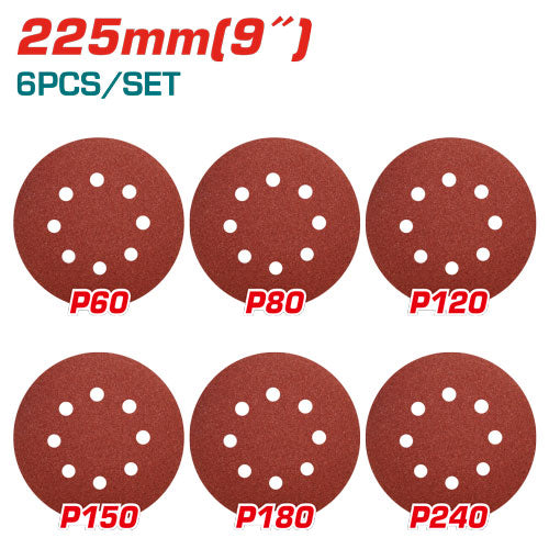 9"(225MM) 6PCS Assorted Sanding sheet set for drywall sander (TAC732251)