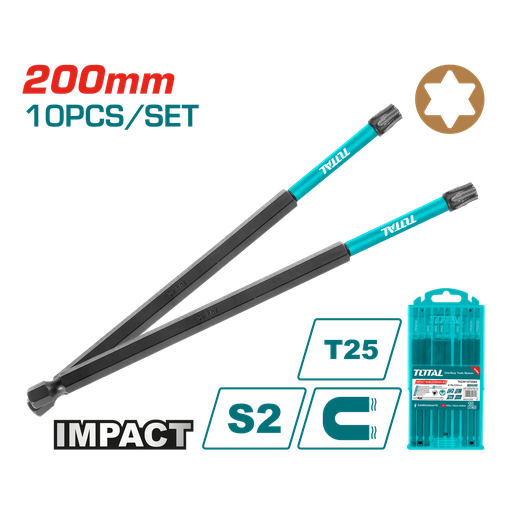 10 PCS/Set T25x8" Impact Torx Screwdriver bit (TACIM16T2583)