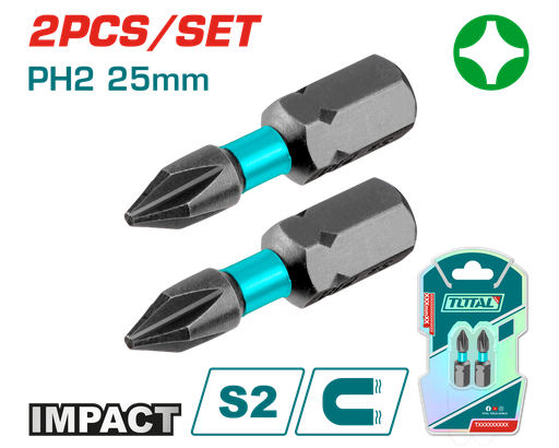 2PCS PH2X1" Impact screwdriver bits set (TACIM71PH225)