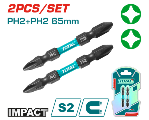 2PCS PH2X2-1/2" Impact screwdriver bits set (TACIM72PH265)