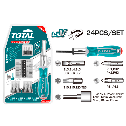 24 Pcs ratchet screwdriver set (TACSD30246)