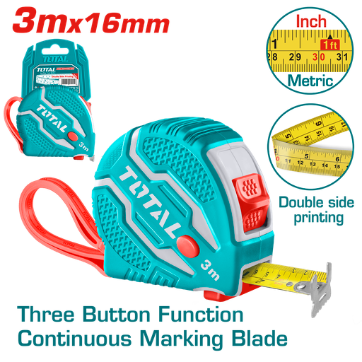 10'x5/8" Steel measuring tape(Rubber Cover) (TMT126031)