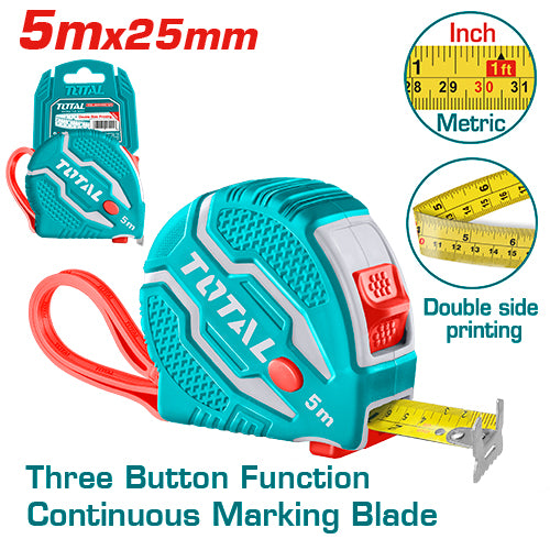 16'x1" Steel measuring tape(Rubber Cover) (TMT126052)
