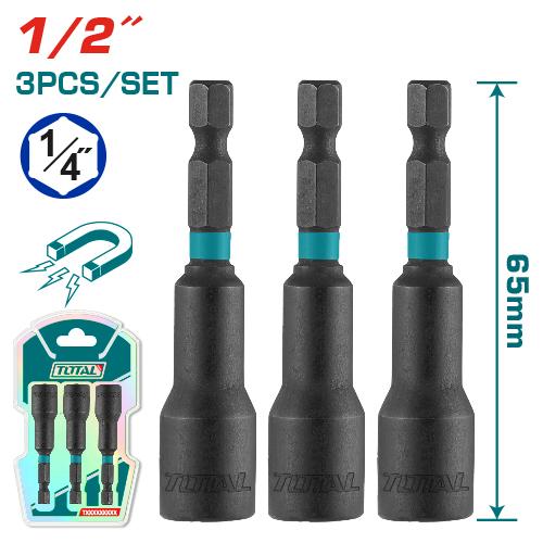 3 Pcs 1/2"X2-9/16" impact magnetic nutsetter (UTAC271331)