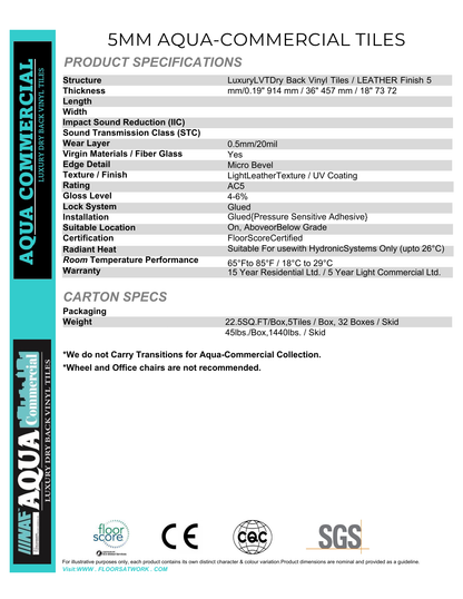Magnetite - 5mm NAF Aqua Dry back Vinyl Tile 18” x 36”