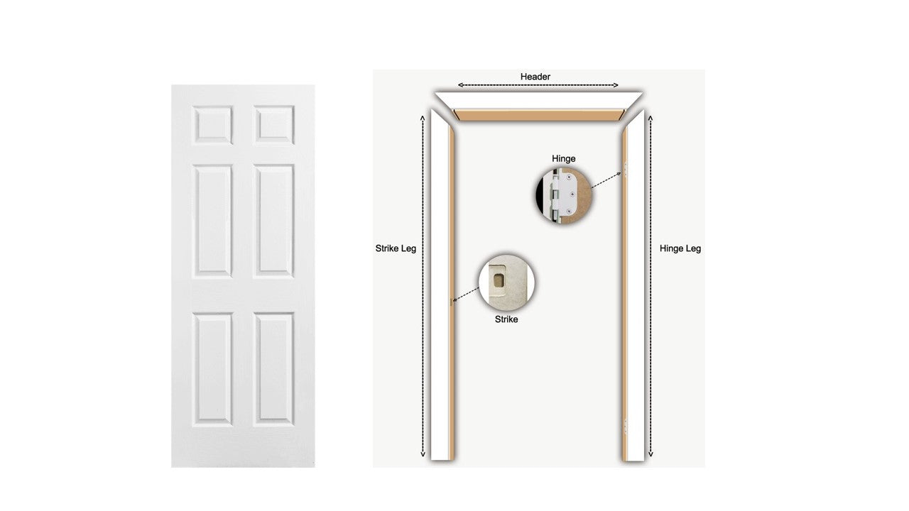F&D 6 Panel Textured Hollow Core Door With U Channel (door201)