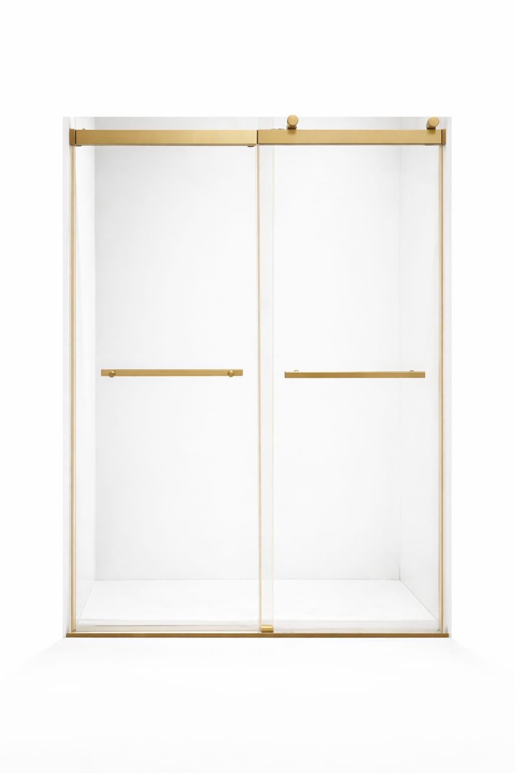 F&D Double Sliding Shower Glass Door - Brushed Gold (DSGD-01-BG)