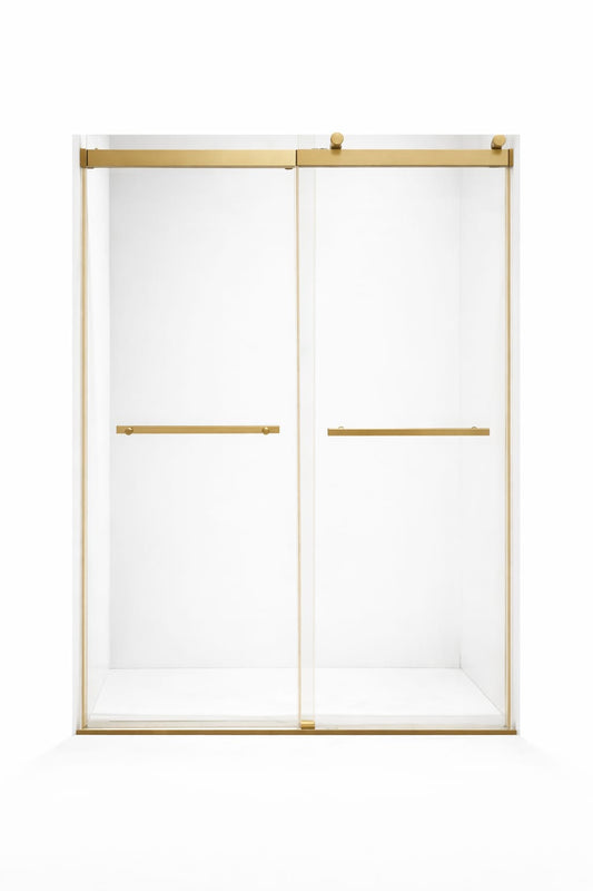 F&D Double Sliding Shower Glass Door - Brushed Gold (DSGD-01-BG)