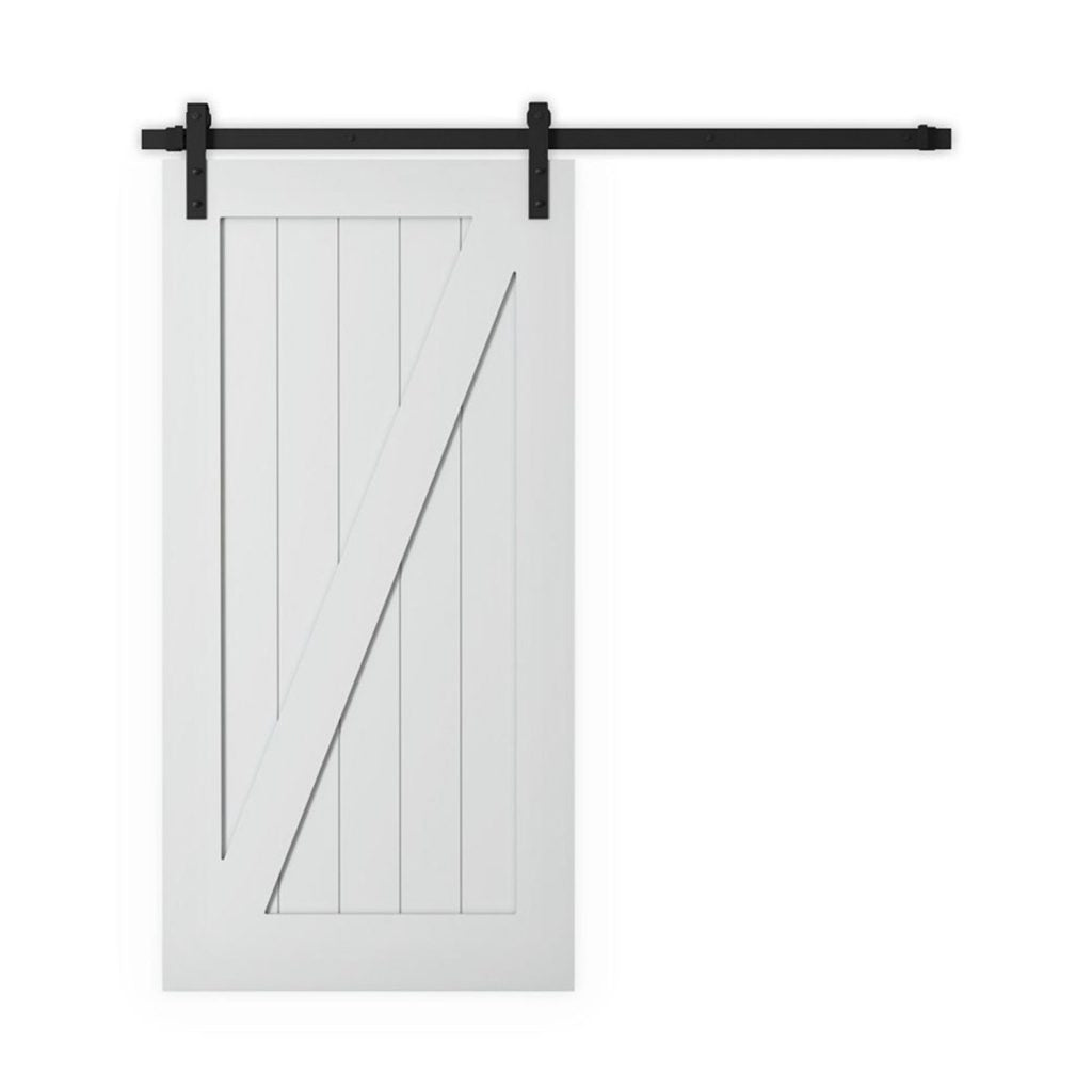 F&D 1 Panel White Solid Core Primed Barn Door (Z-Style) (BD-001)
