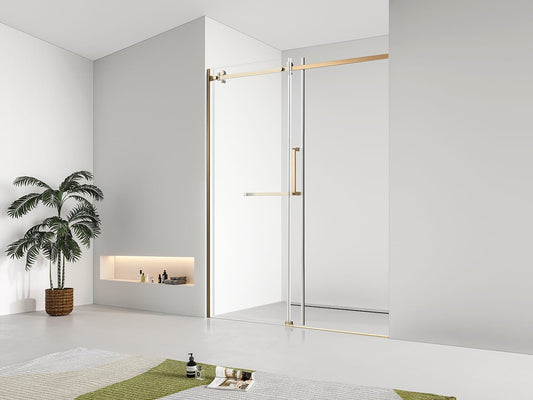 F&D Frameless Shower Glass Door - Brushed Gold (FDG4872)