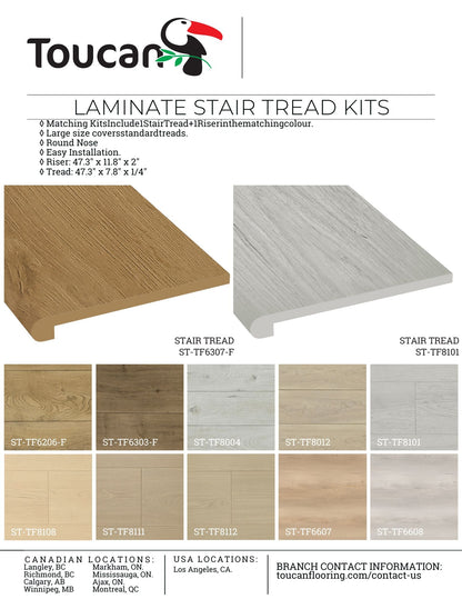 Laminate Stair Set-TF TOUCAN LAMINATE TREAD & RISER