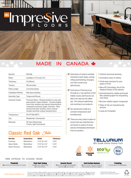 Cobble - Impressive Floors Solid Hardwood Classic Red Oak 3/4"