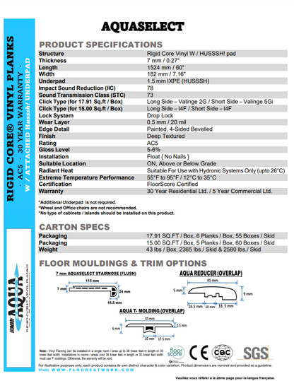 CHAPLIN- AQUAPLUS Select 7mm SPC Vinyl Flooring