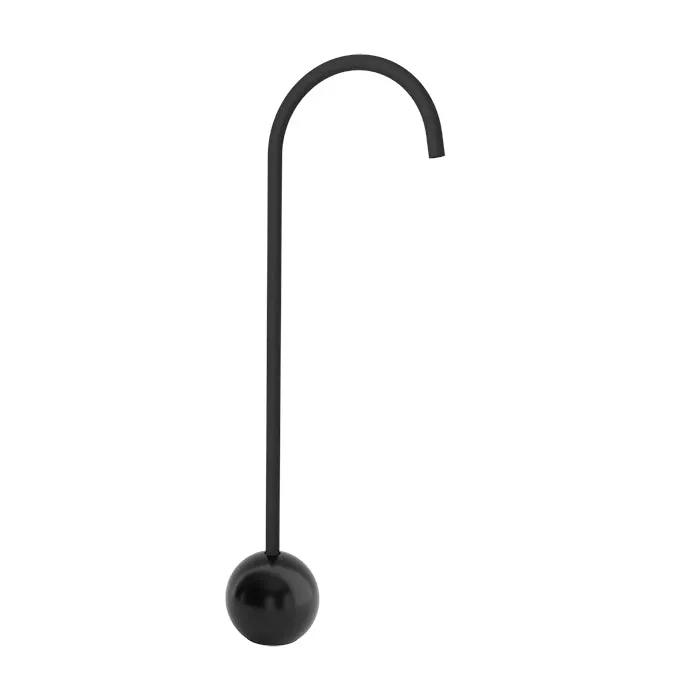Baril Marie Floor-Mounted Tub Spout - Matte Black/Gloss Black