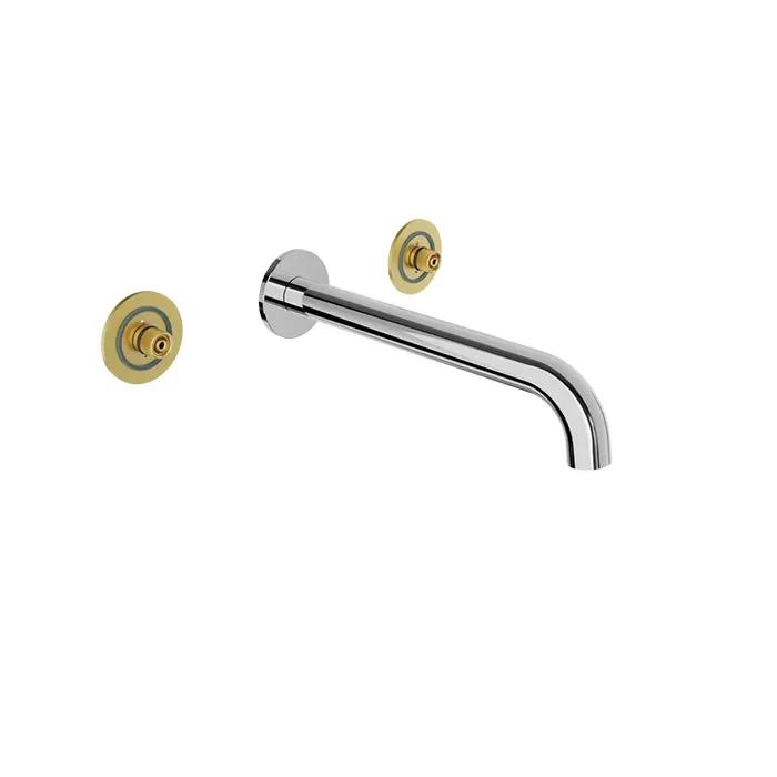 Baril Air Wall Mounted 8 inch C/C Lavatory Faucet - Drain Not Included (Without Handle)