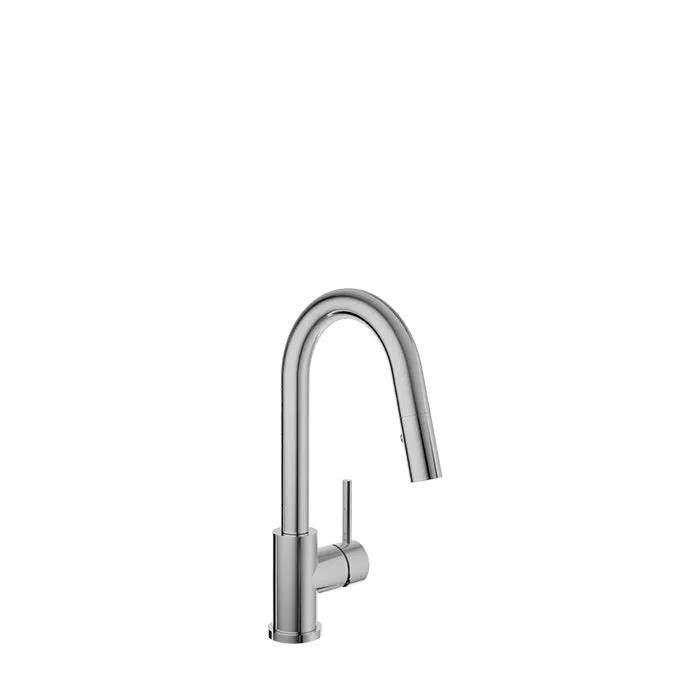 Baril Unick Single Hole Bar/Prep Kitchen Faucet with 2-Function Pull-Down Spray