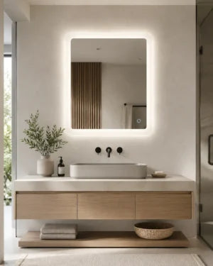 Claire - Aqua Mirrors Rectangular Frameless Back-lit LED Mirror
