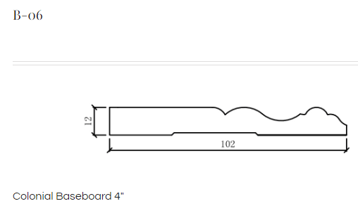 Baseboards 5" and 4"  Colonial - Toucan