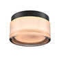 Ruffle Flush Mount in Black with Vodka Ice Glass