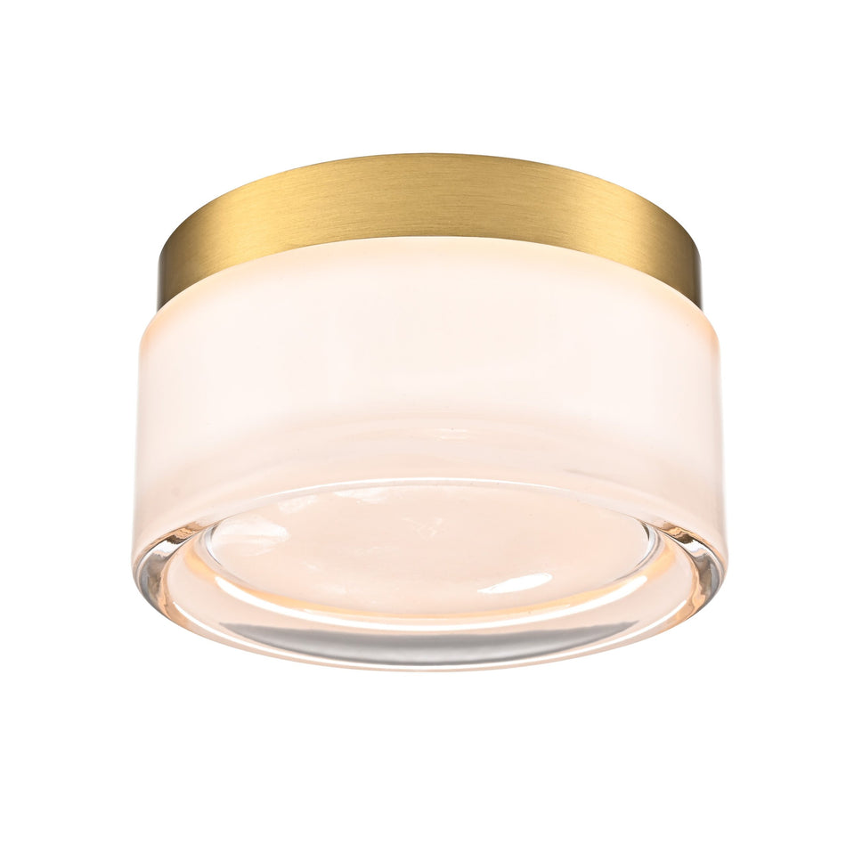 Ruffle Flush Mount in Champagne with Vodka Ice Glass