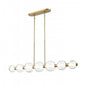 Glimmer 52" Linear, Brass w/pumpkin glass