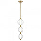 Glimmer Pendant, Brass w/pumpkin glass