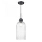 Hariette 17" Ribbed Pendant, Black