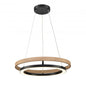 CYBELE 18" LED CHAND. BLACK W/NAT.WOOD