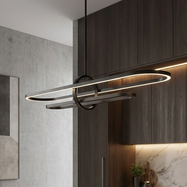 Ultra Modern Perigee LED Integrated Linear Pendant in Graphite
