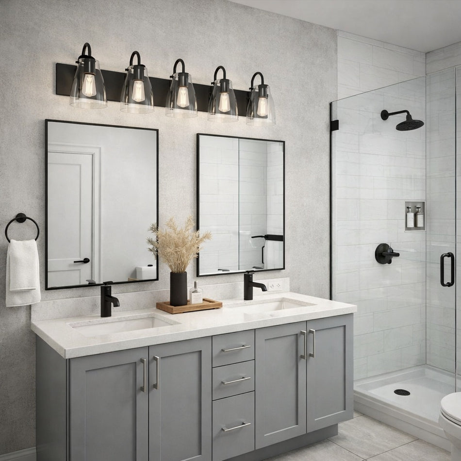 Classic Emma collection 5 Light Vanity in Ebony