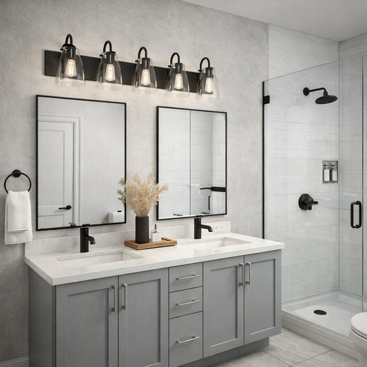 Classic Emma collection 5 Light Vanity in Ebony