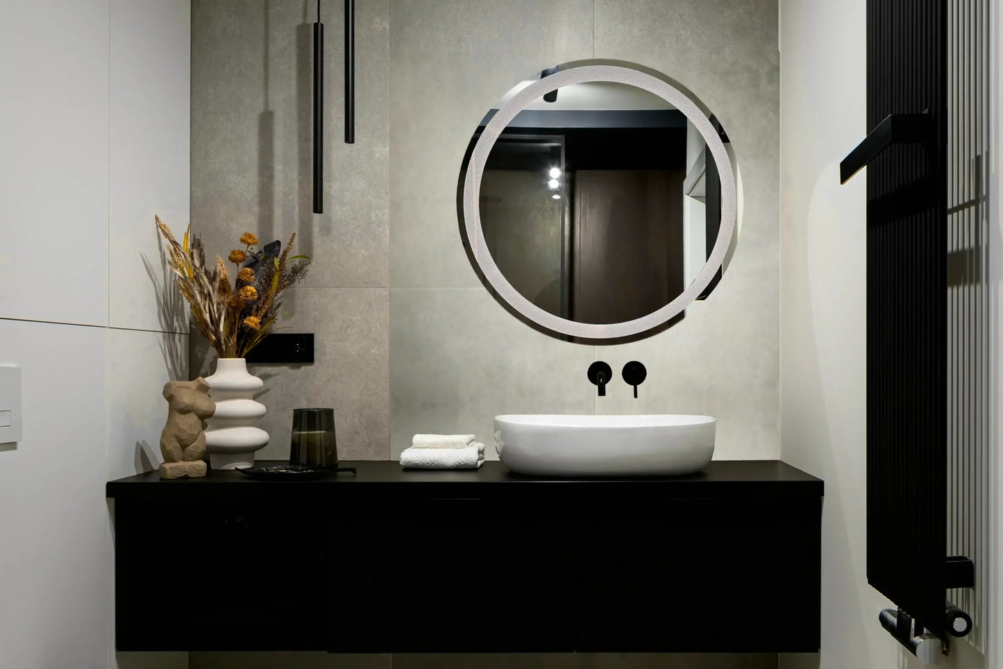 Dazzle - Aqua Mirrors Crystal Round Frameless Front-lit LED Mirror