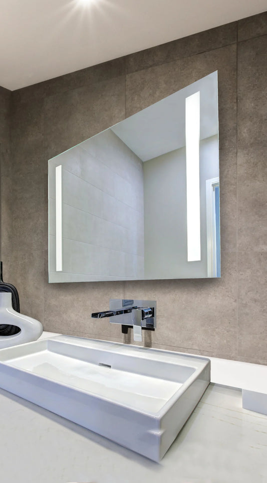 Deluxe ADA Collection - Aqua Mirrors Rectangular Frameless Front-Lit LED Mirror