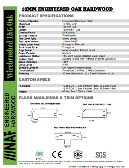 Dune - NAF 6.5''x 18mm OAK Engineered Hardwood