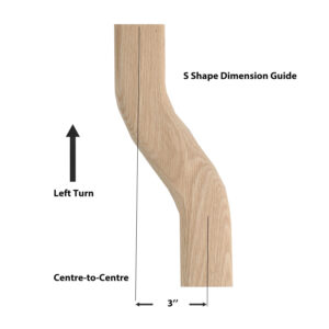 S Shape 3” Left Red Oak 12Pcs/Box (F103-HB3LS)