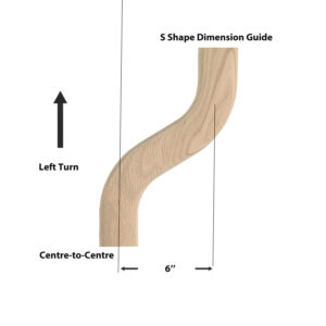 S Shape 6” Right Red Oak 12Pcs/Box (F102-HS2#6RS)
