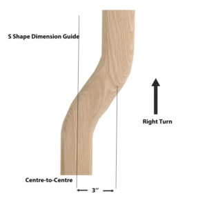 S-Shape 3” Right Red Oak 12Pcs/Box (F103-HB3RS)