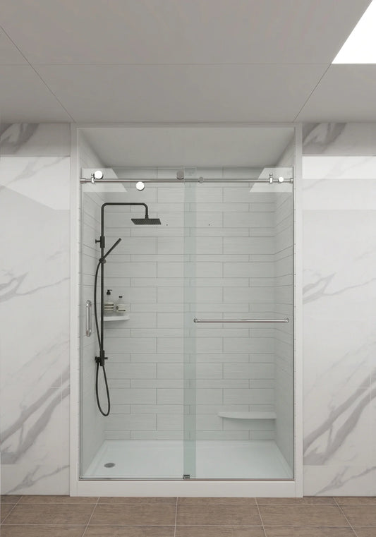 Atlantic Series Shower Door: LP-140 - Aqua Mirrors Shower Door