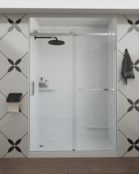Atlantic Series Shower Door: LP-209 - Aqua Mirrors Shower Door