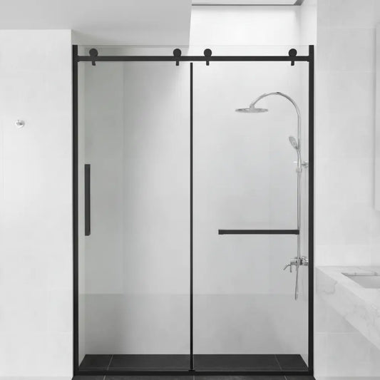 Glass Shower Door for Bathtub - 60x59, 8mm Tempered Safety Glass, 304 SS (ZM6059)