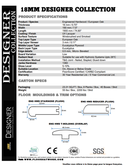 Dali - NAF 7.5''x 18mm DESIGNER Oak Engineered Hardwood