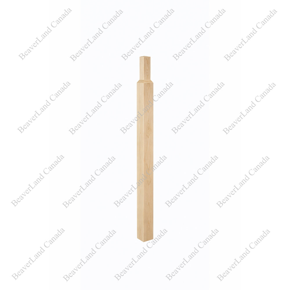 Pin-Top Newel Post Plain (Square Head) 2-3/4”*2-3/4”*44” Maple 4Pcs/Box (NMST201-1260)