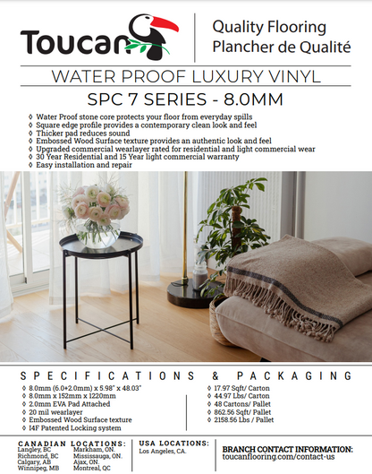 TFSPC710-F Oyster Bay - Toucan 7 Series 8mm Vinyl Flooring