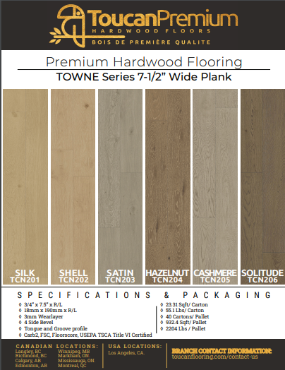 Silk - Toucan 3/4" x 7 1/2" Engineered Hardwood Towne Collection