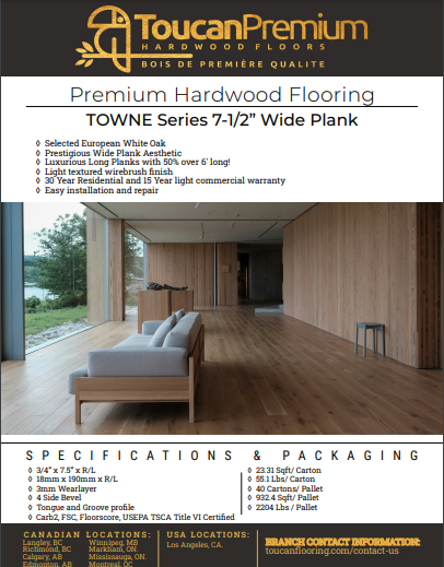 Silk - Toucan 3/4" x 7 1/2" Engineered Hardwood Towne Collection
