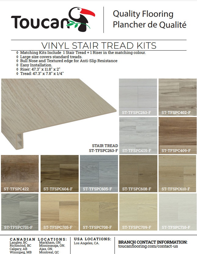 Vinyl Stair Set-TFSPC TOUCAN VINYL TREAD & RISER