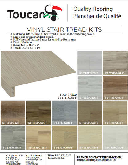 Vinyl Stair Set-TFSPC TOUCAN VINYL TREAD & RISER